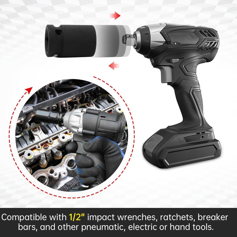 SUNKOO 1/2 Inch Drive 23mm Deep Impact Socket, CR-MO 6 Point Heavy Duty Metric Axle Nut Socket for Easy Removal of Axle and Wheel Hub Nuts - Image 4